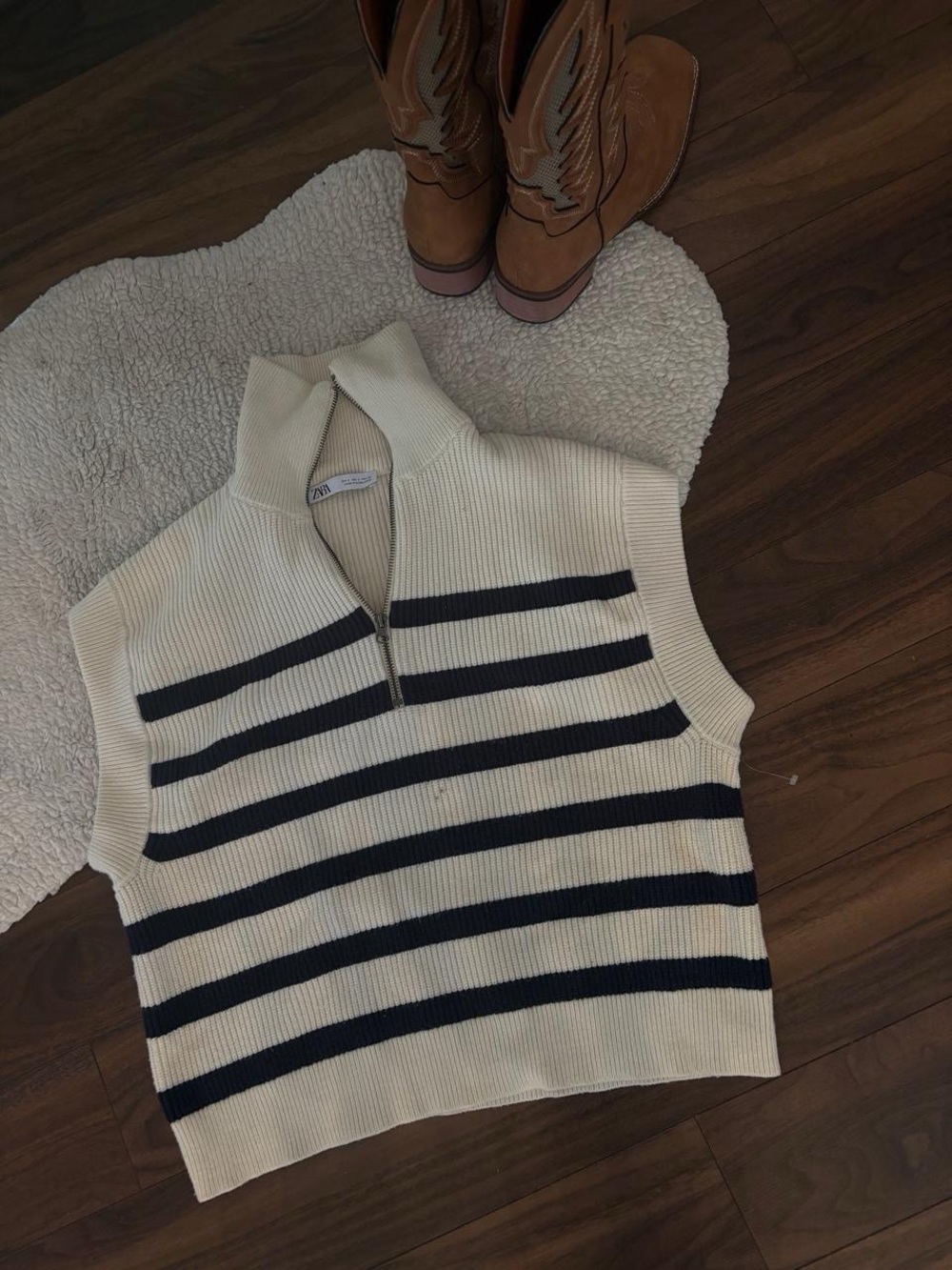 🤎ZARA STRIPPED SLEEVELESS KNIT SWEATER VEST - Picture 3 of 5